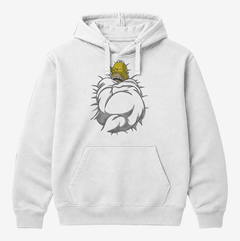 Polerón Canguro Blanco de Homero Dormilón