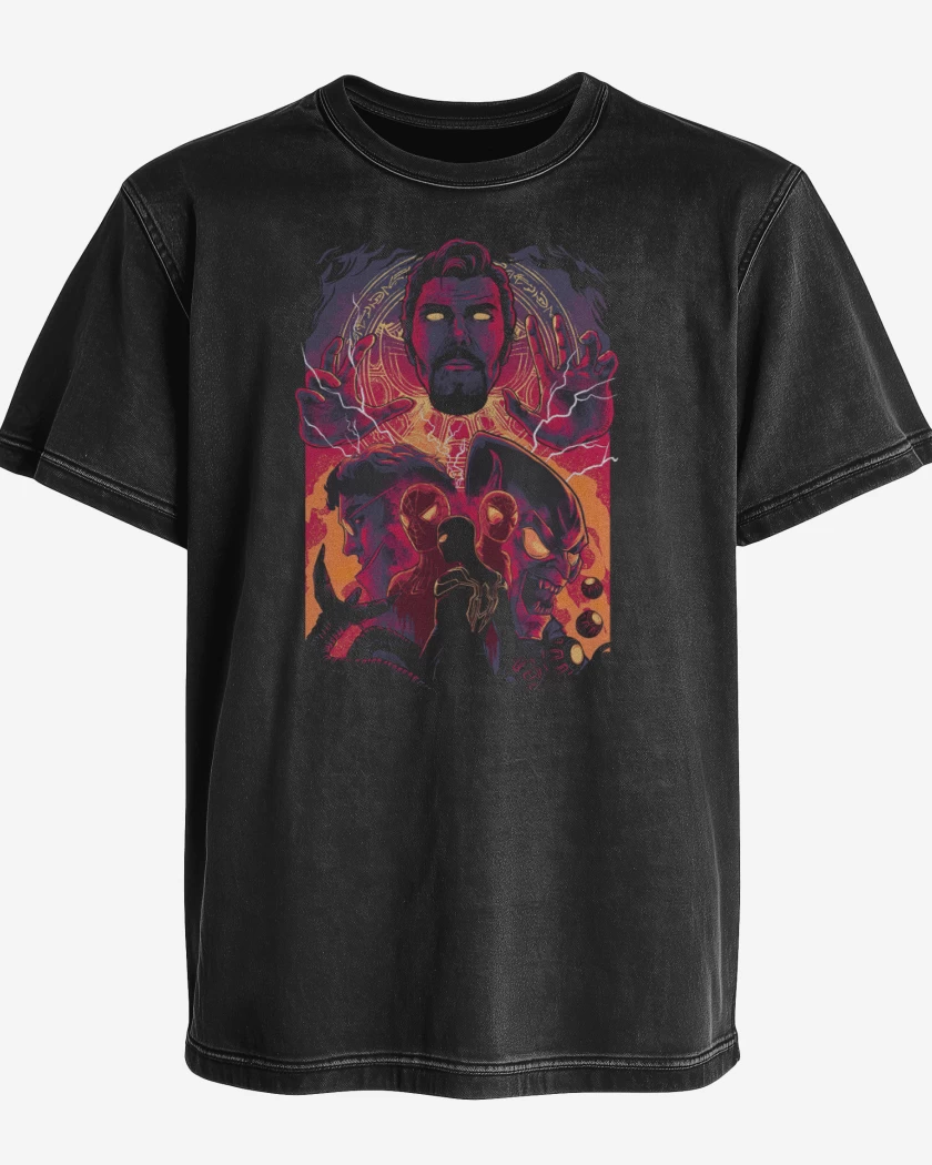 Polera desgastada Negro de No Way Home