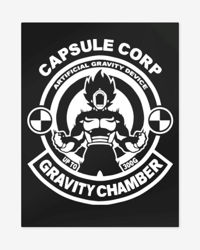 Print metalico Negro de Capsule Corp. Gravity Chamber