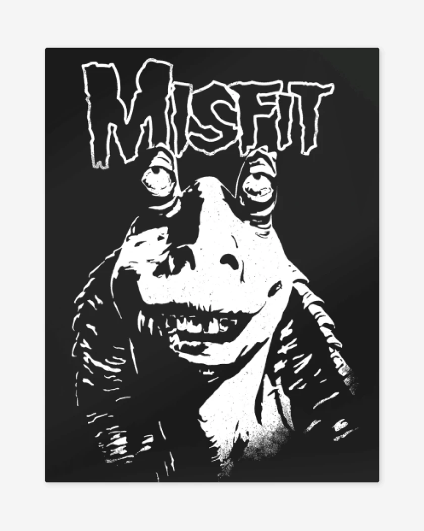 Print metalico Negro de Jar Jar Binkfist