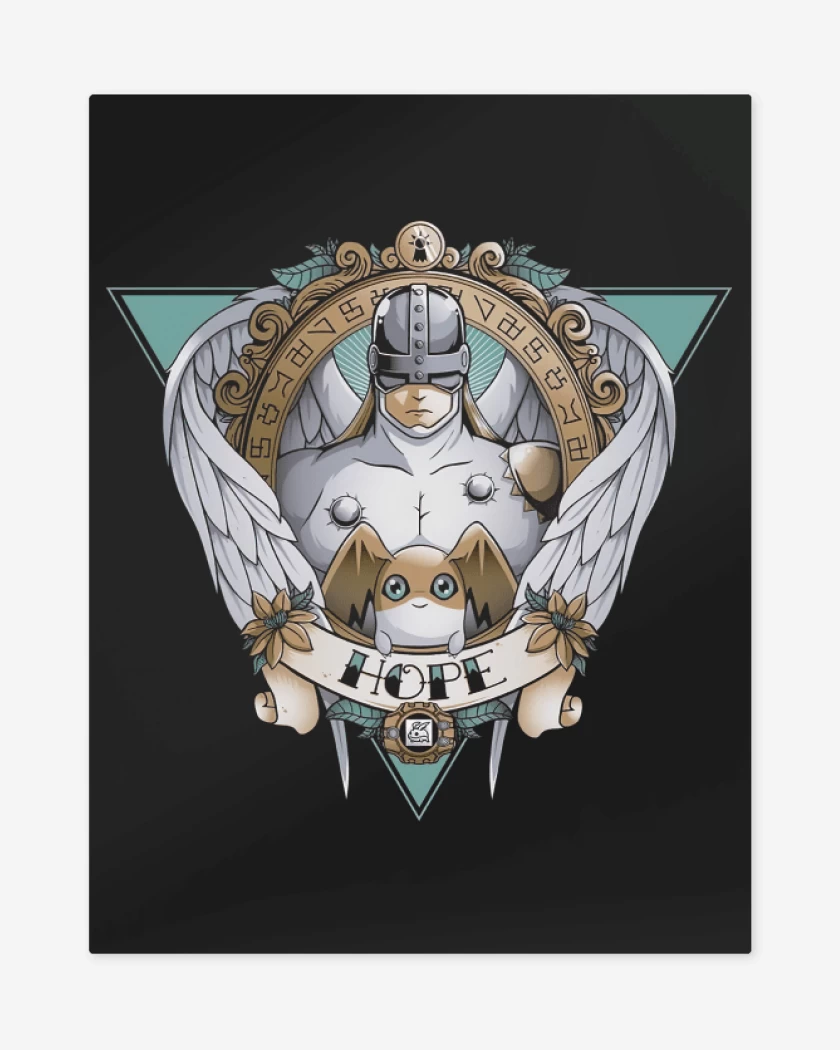 Print metalico Negro de Angemon