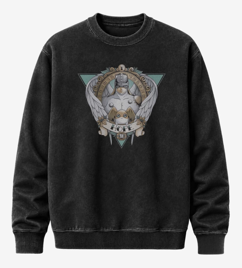 Poleron Polo Acid Wash Negro de Angemon