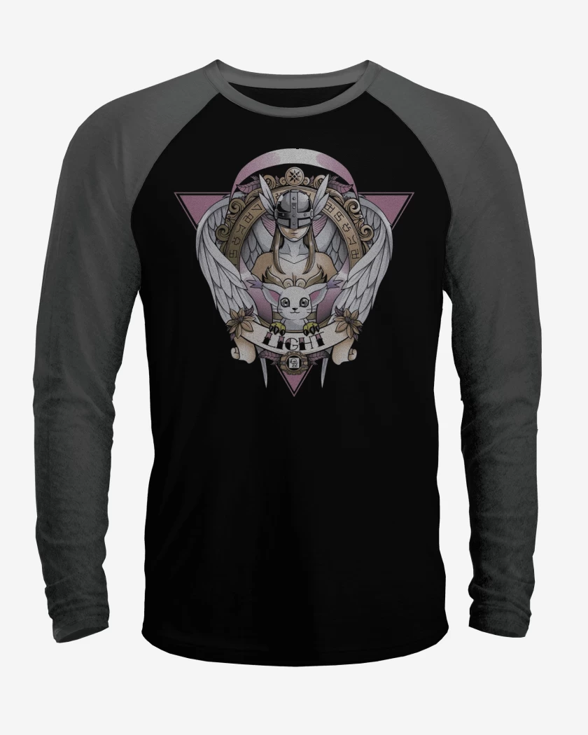 Polera Raglan Negro / Negro Heather de Angewomon