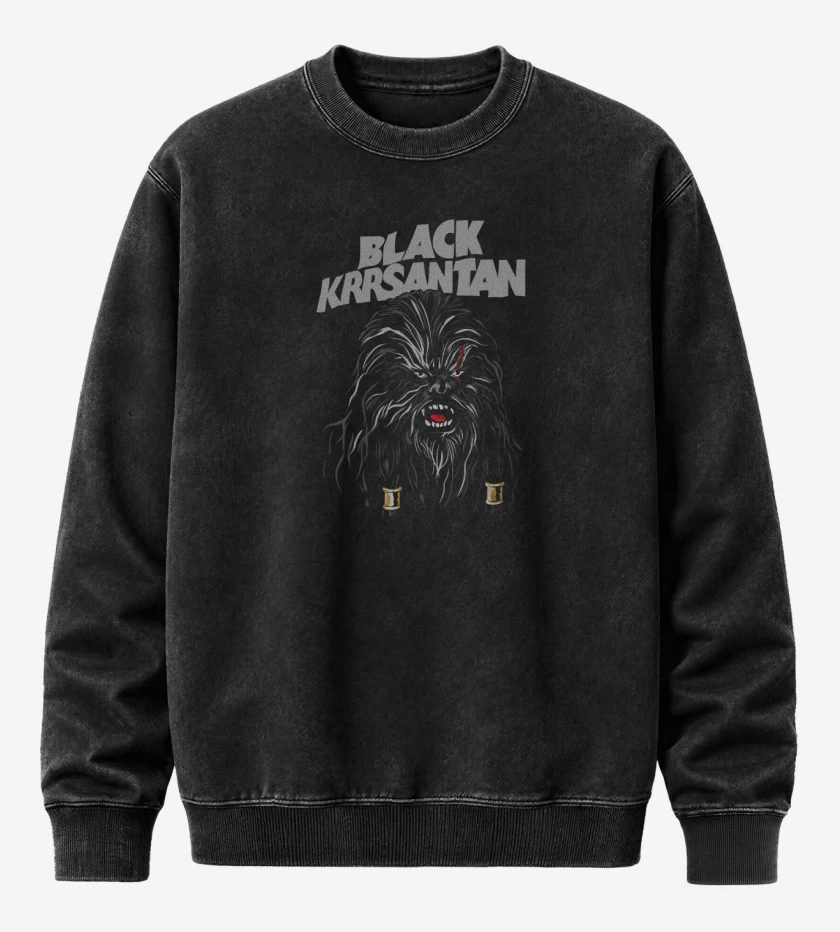 Poleron Polo Acid Wash Negro de Black Krrsantan