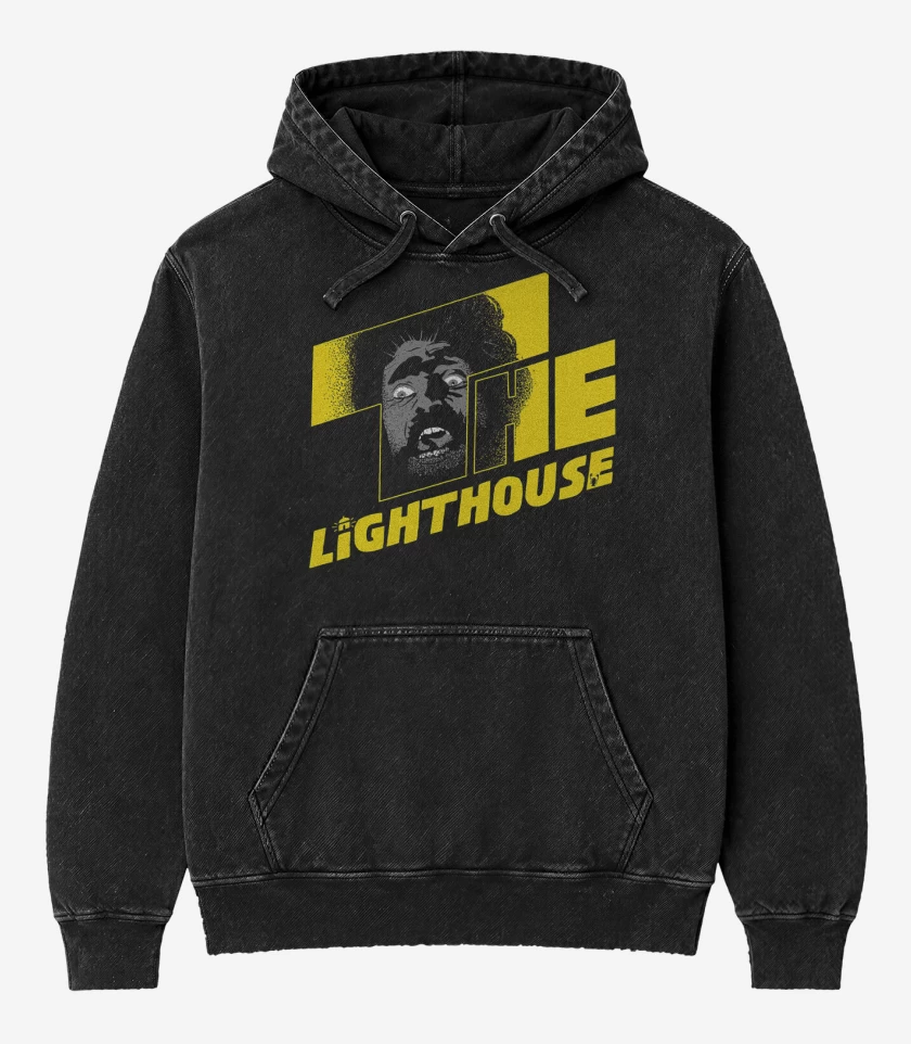 Poleron Canguro Acid Wash Negro de The Lighthouse