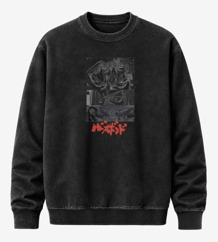 Poleron Polo Acid Wash Negro de Vagabond