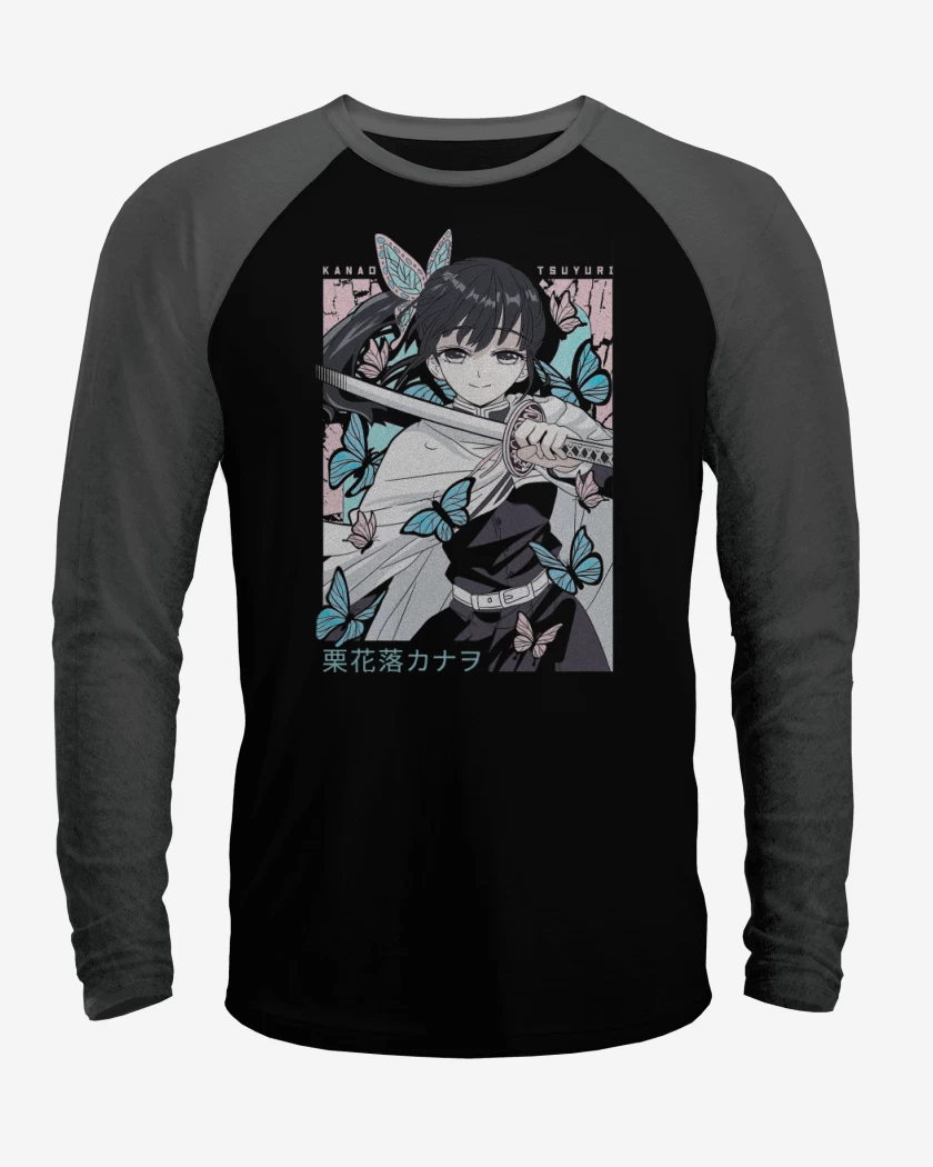 Polera Raglan Negro / Negro Heather de Kanao Tsuyuri