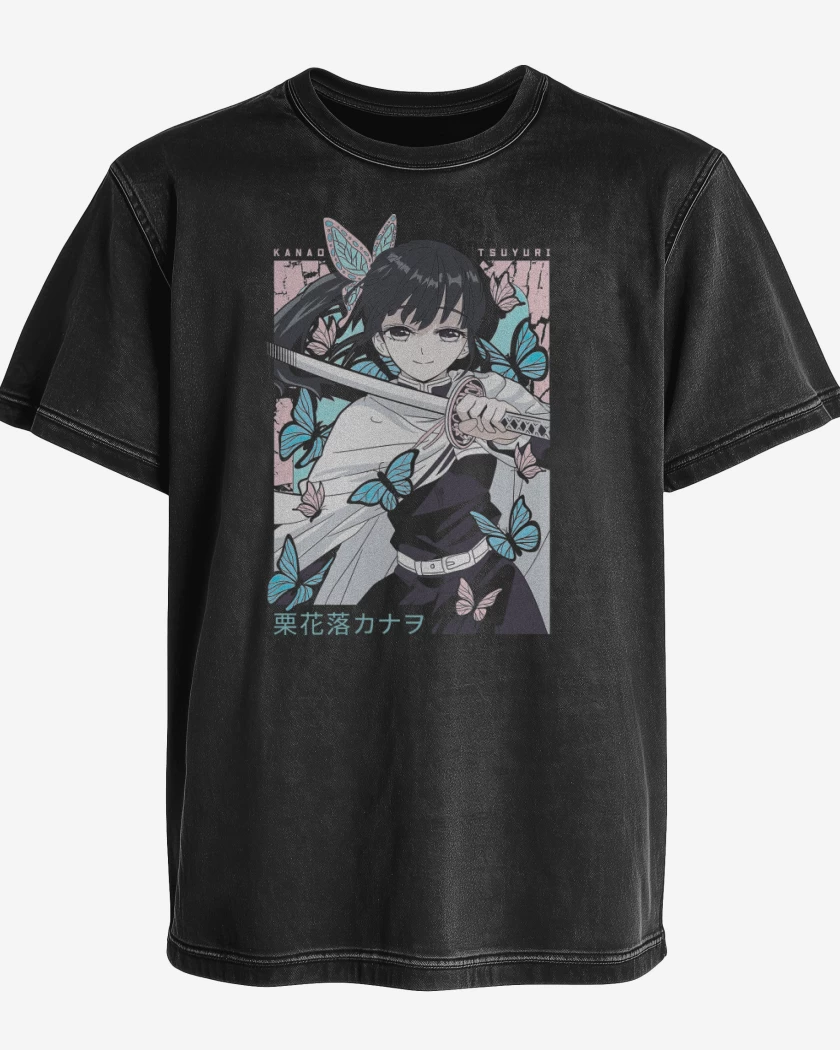 Polera desgastada Negro de Kanao Tsuyuri