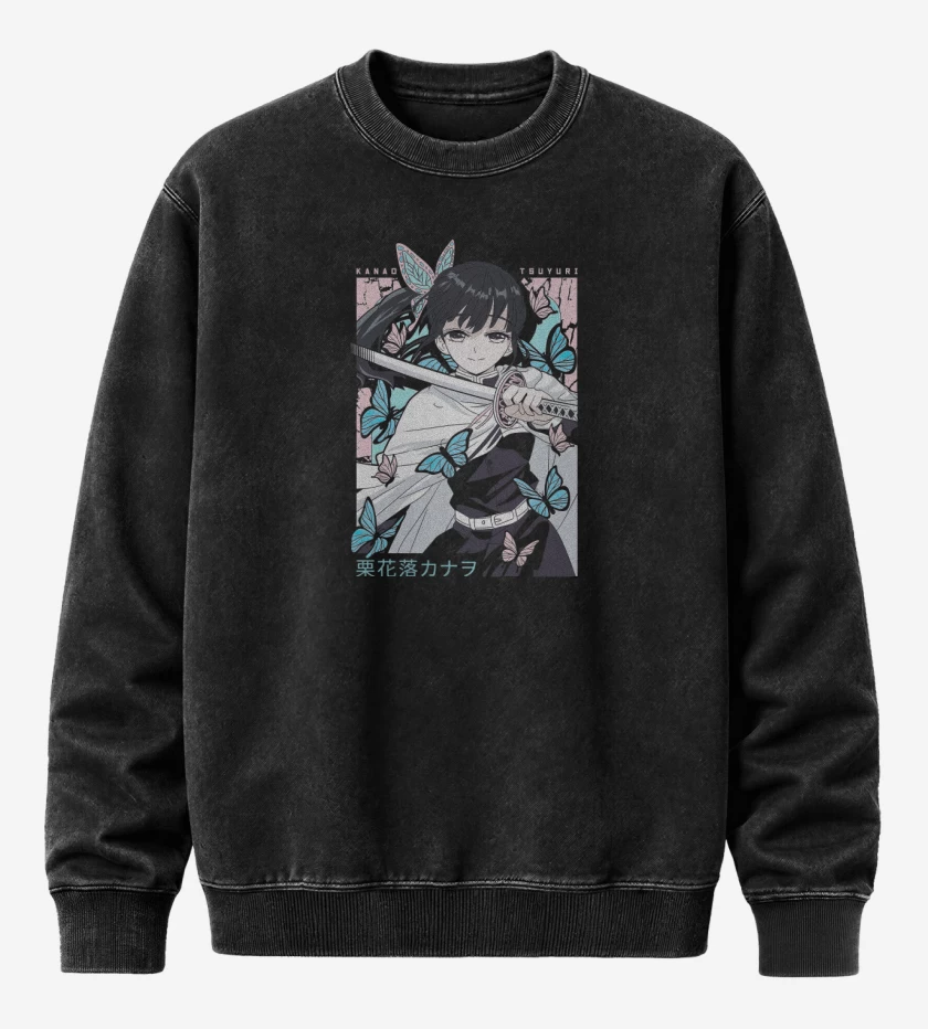 Poleron Polo Acid Wash Negro de Kanao Tsuyuri