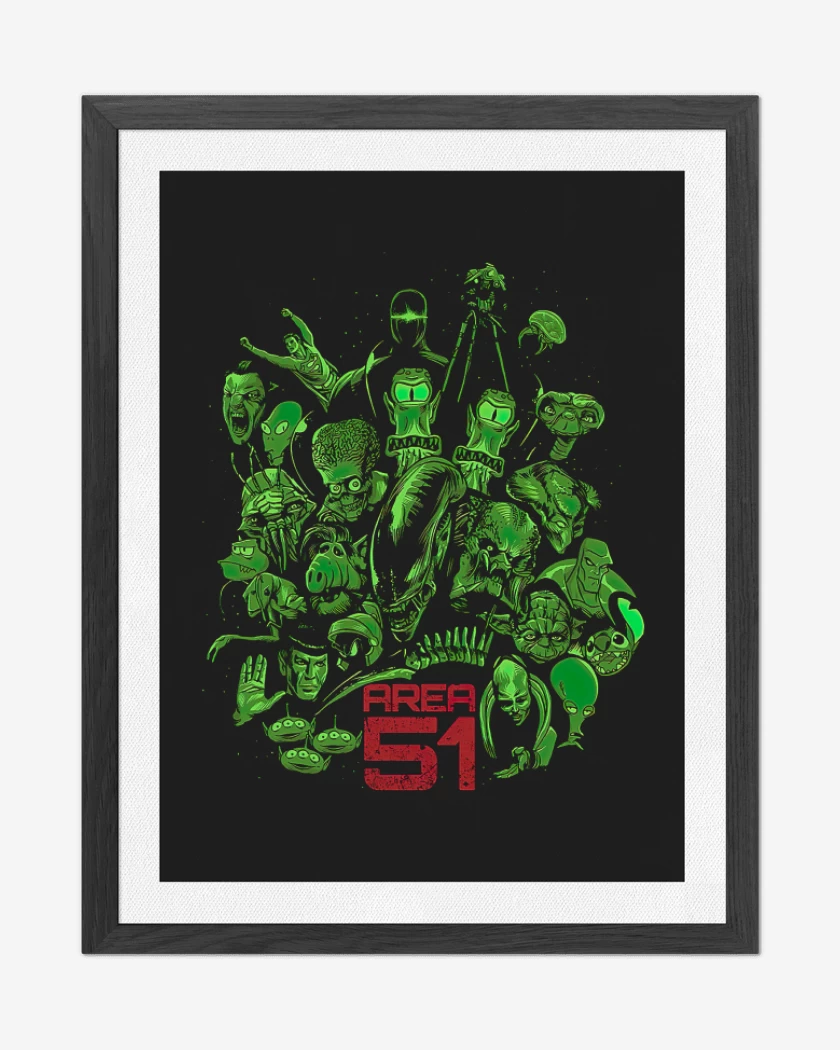 Cuadro decorativo Negro de Area 51 Clásicos