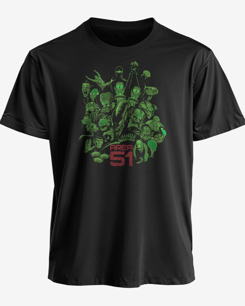 Polera premium Negro de Area 51 Clásicos