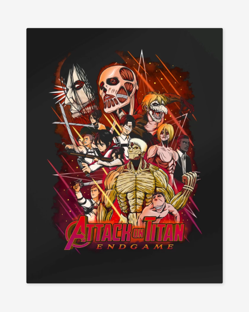 Print metalico Negro de Attack on Titan EndGame