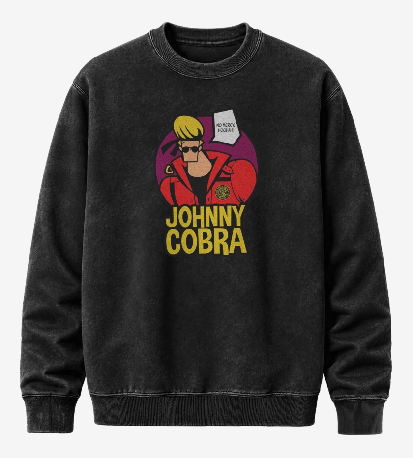 Poleron Polo Acid Wash Negro de Johnny Cobra