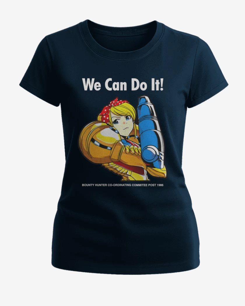 Polera de Mujer Azul Marino de Samus We Can Do IT!