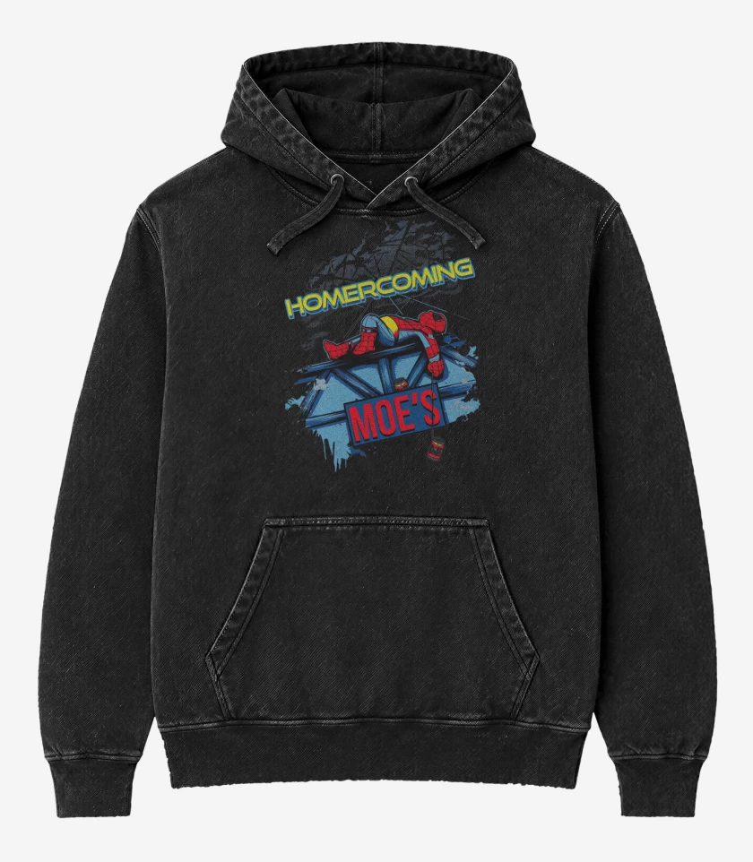 Poleron Canguro Acid Wash Negro de Homercoming