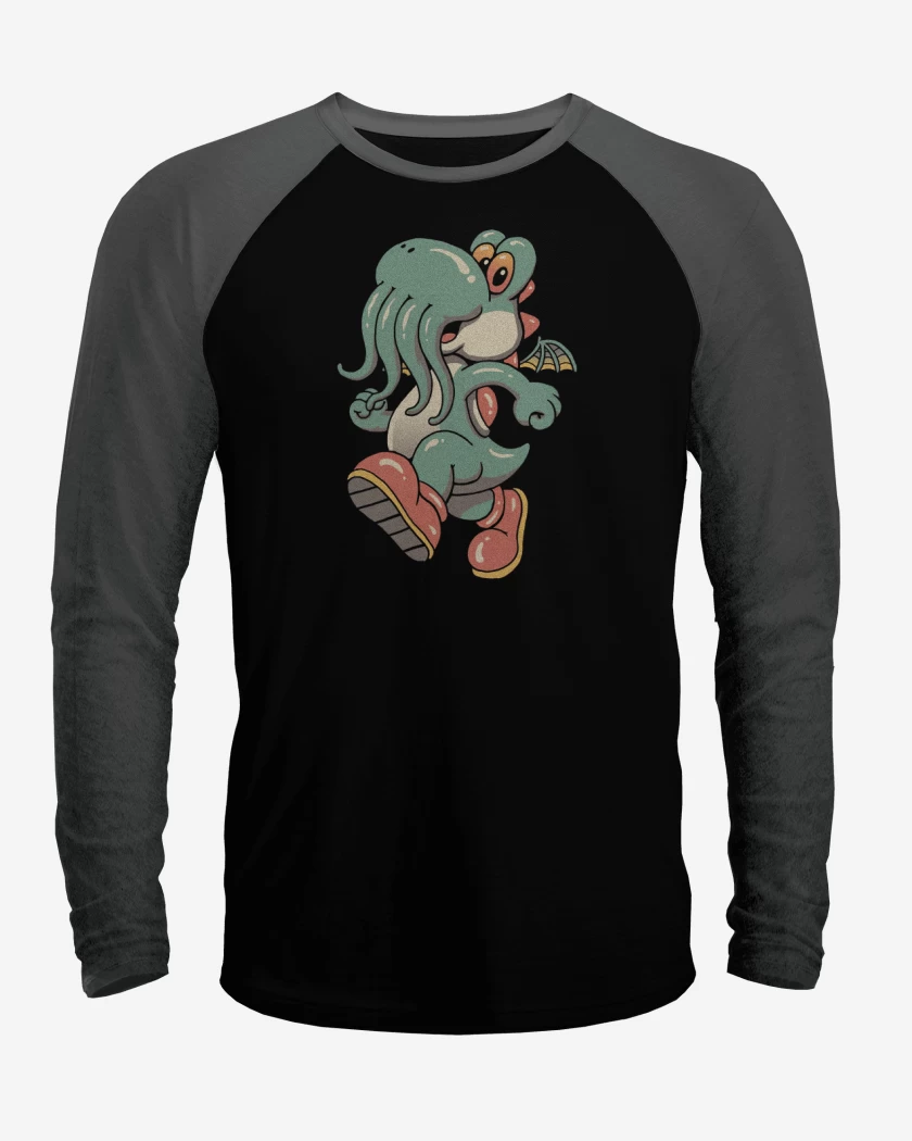 Polera Raglan Negro / Negro Heather de Yosthulu