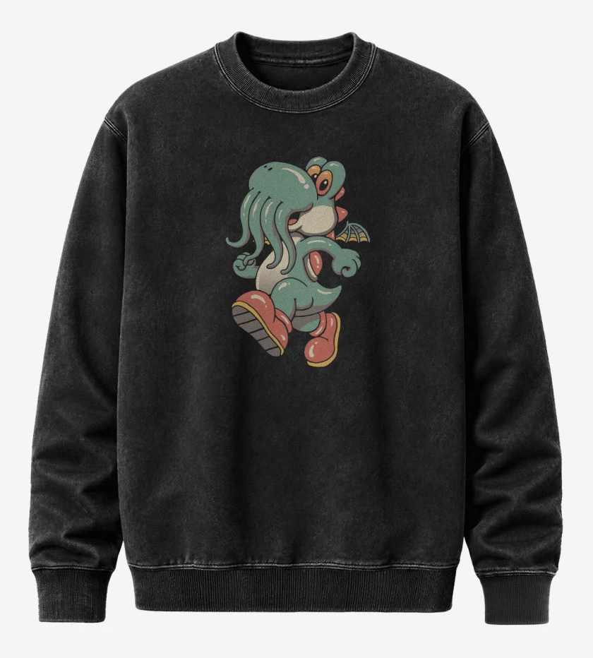 Poleron Polo Acid Wash Negro de Yosthulu