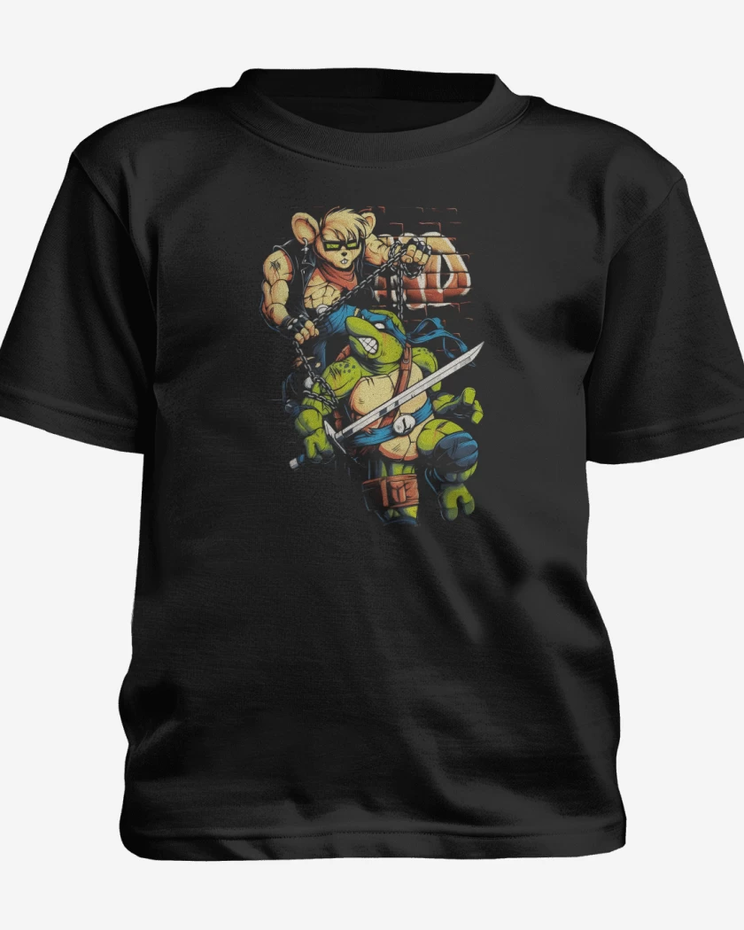Polera de niño Negro de Motorratones vs Tortugas Ninjas