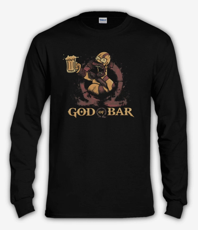 Polera manga larga Negro de God of Bar