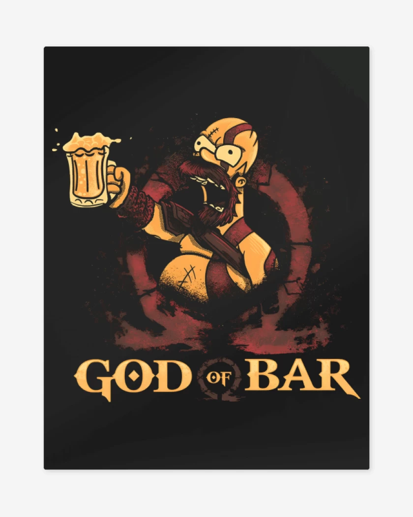 Print metalico God of Bar