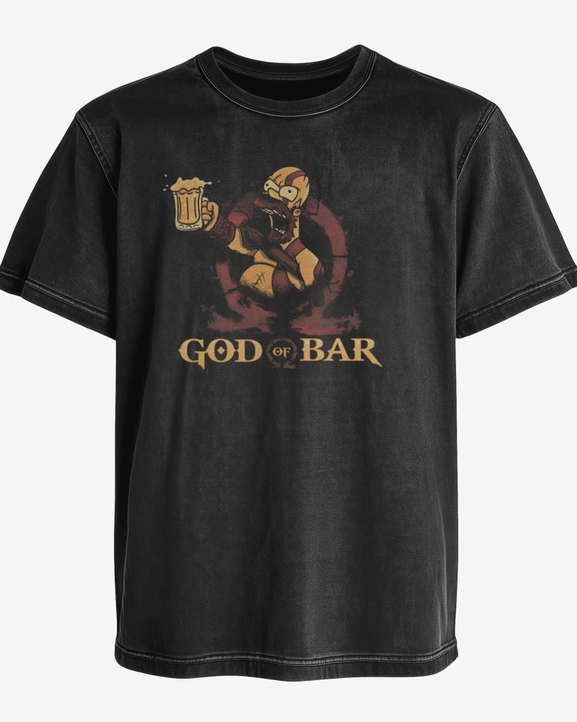 Polera desgastada God of Bar