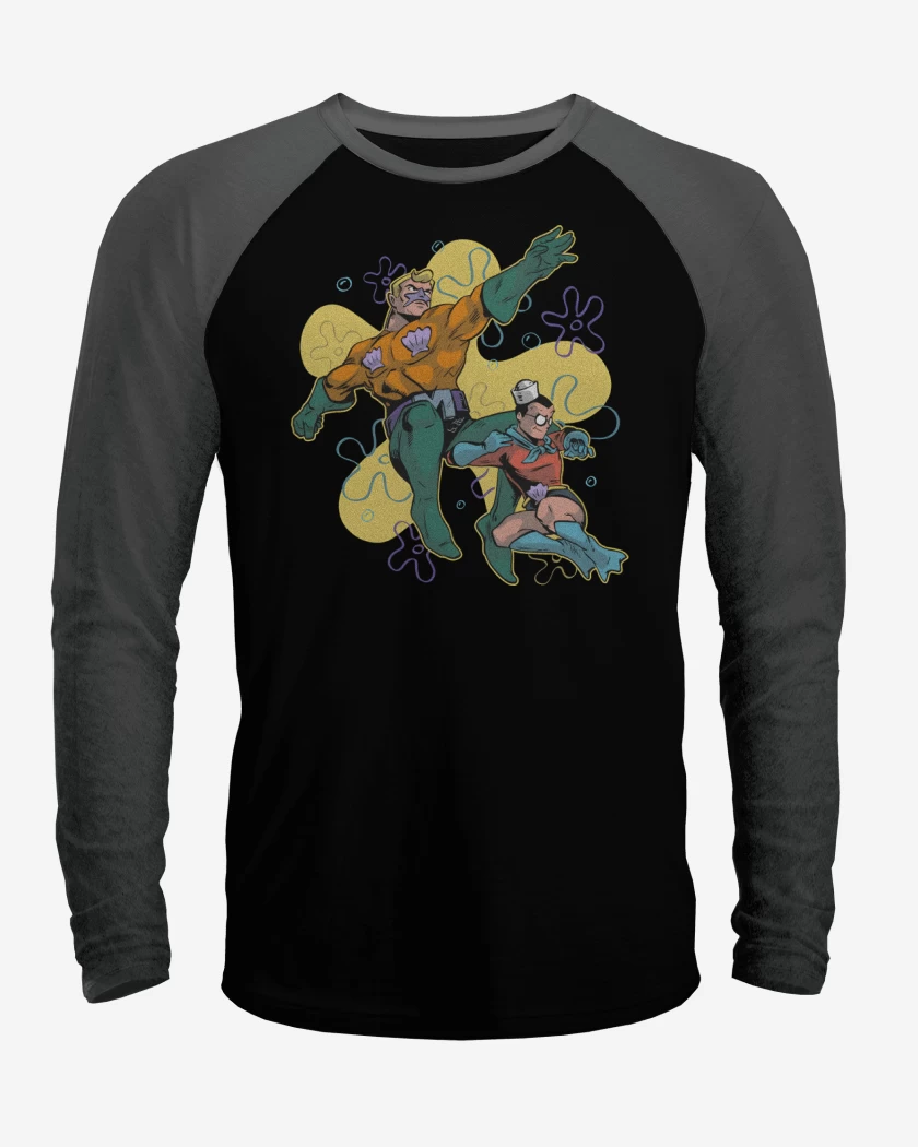 Polera Raglan Sirenoman y Chico Percebe