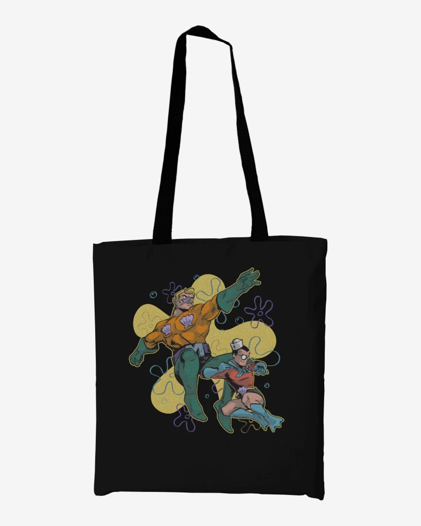 Totebag Sirenoman y Chico Percebe