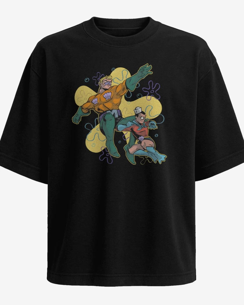 Polera Oversize Sirenoman y Chico Percebe