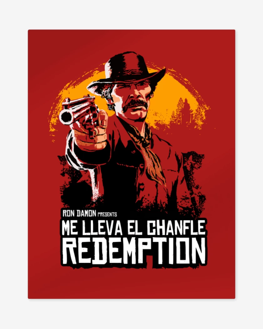 Print metalico Rojo de Red Chanfle Redemption
