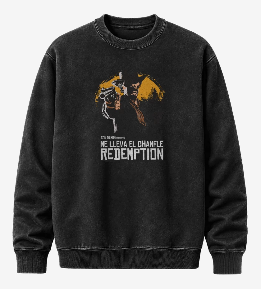Poleron Polo Acid Wash Negro de Red Chanfle Redemption