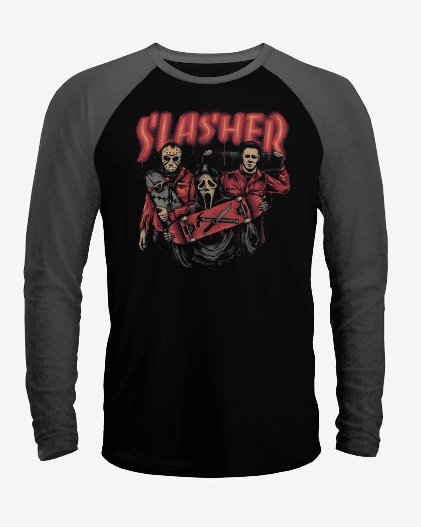 Polera Raglan Negro / Negro Heather de Slashers