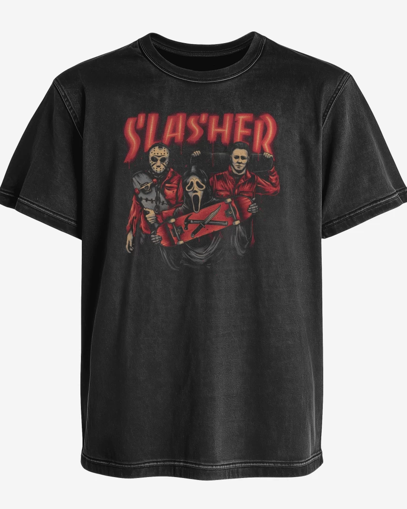 Polera desgastada Negro de Slashers