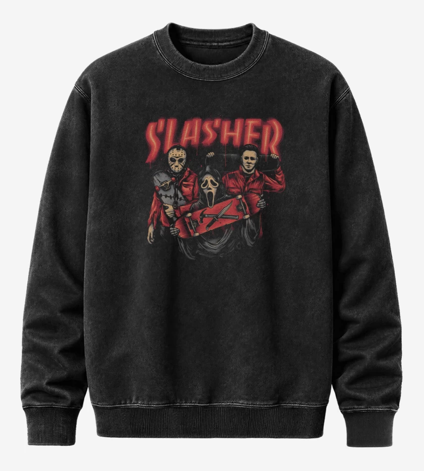 Poleron Polo Acid Wash Negro de Slashers