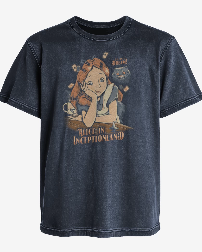 Polera desgastada Azul Marino de Alice in Inceptionland
