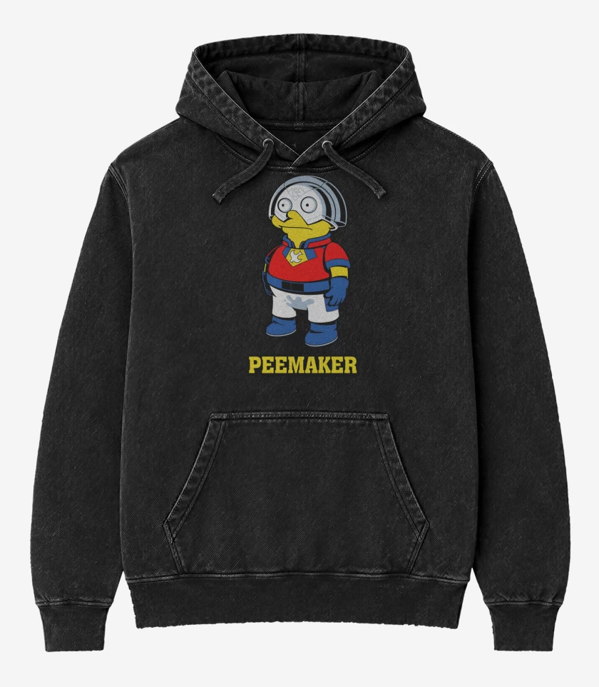 Poleron Canguro Acid Wash Negro de Peemaker