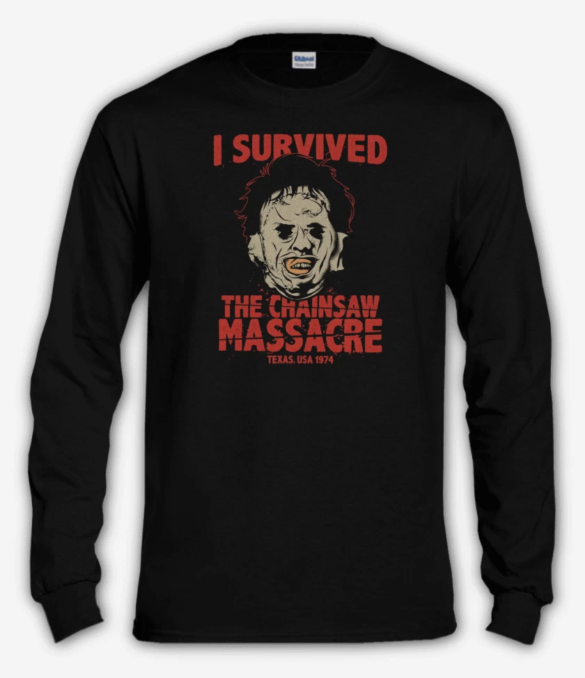 Polera manga larga I Survived The CHAINSAW MASSACRE!