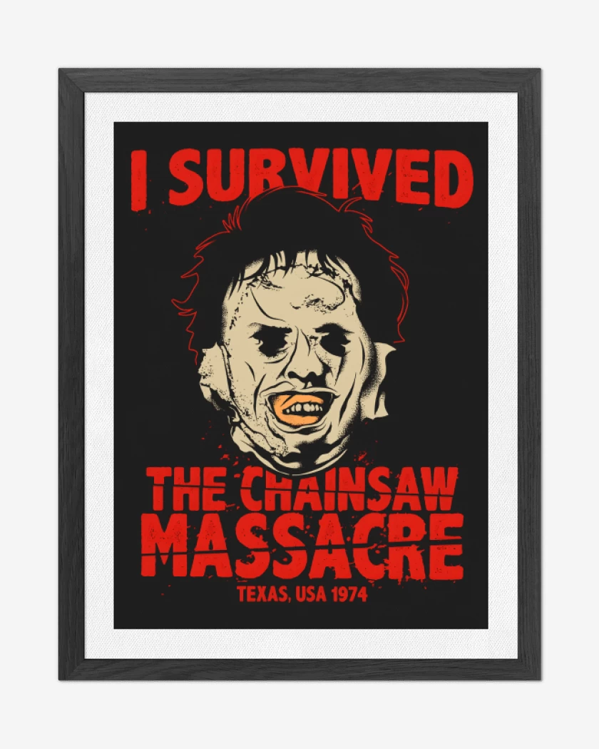 Cuadro decorativo Negro de I Survived The CHAINSAW MASSACRE!