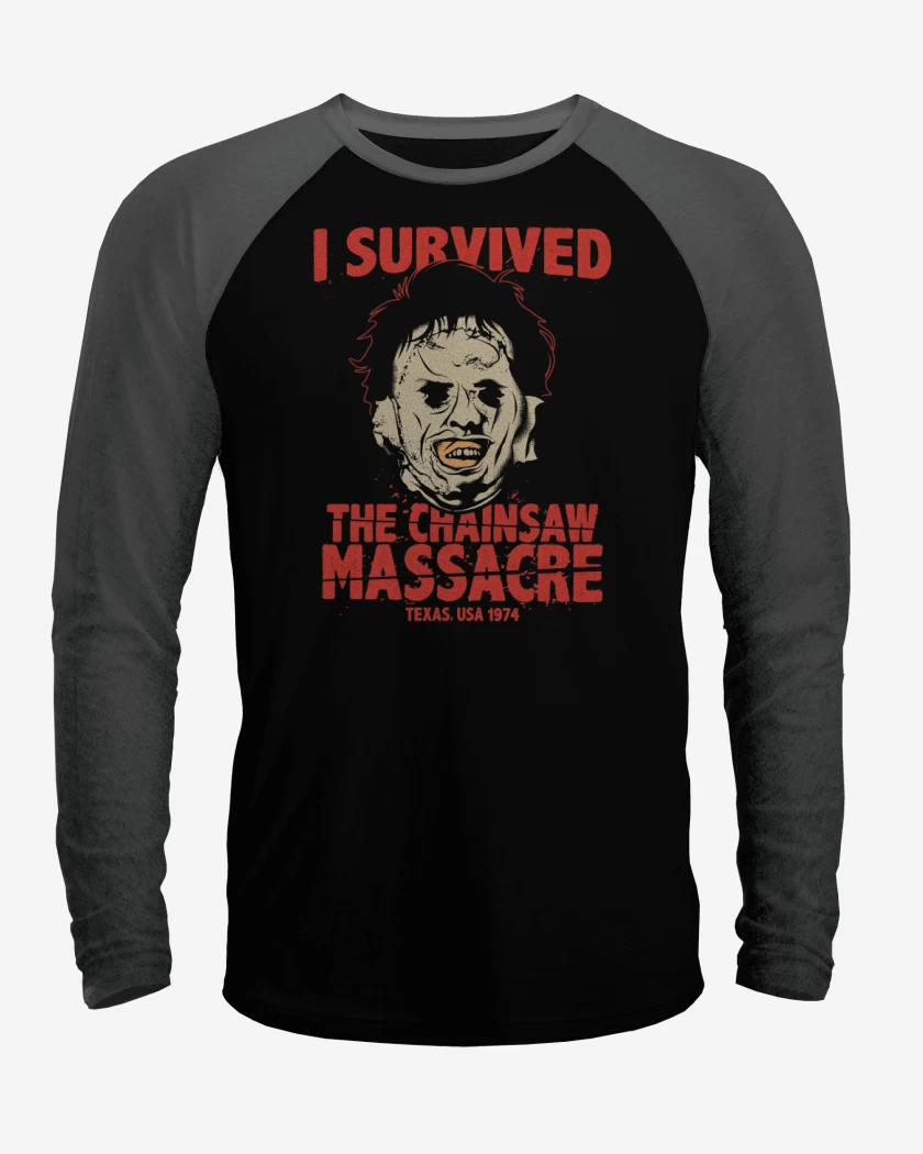 Polera Raglan I Survived The CHAINSAW MASSACRE!