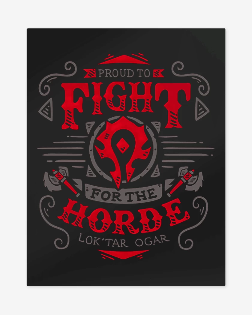 Print metalico Negro de Fight for the horde