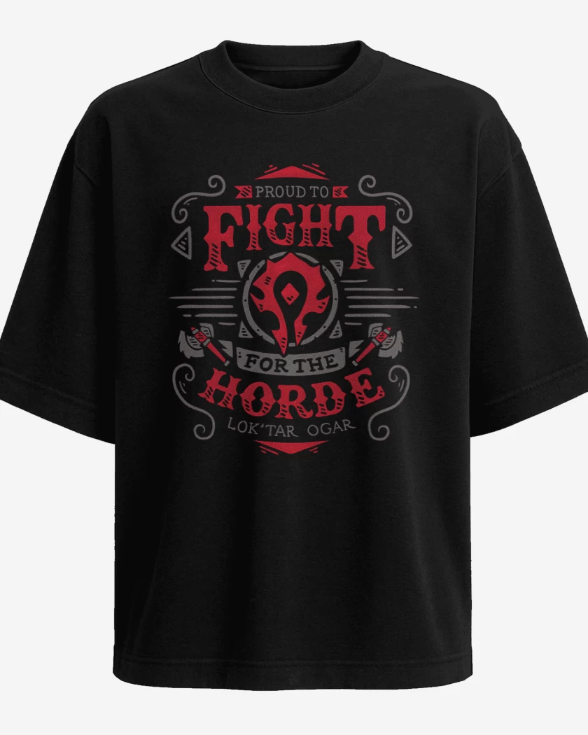 Polera Oversize Negro de Fight for the horde