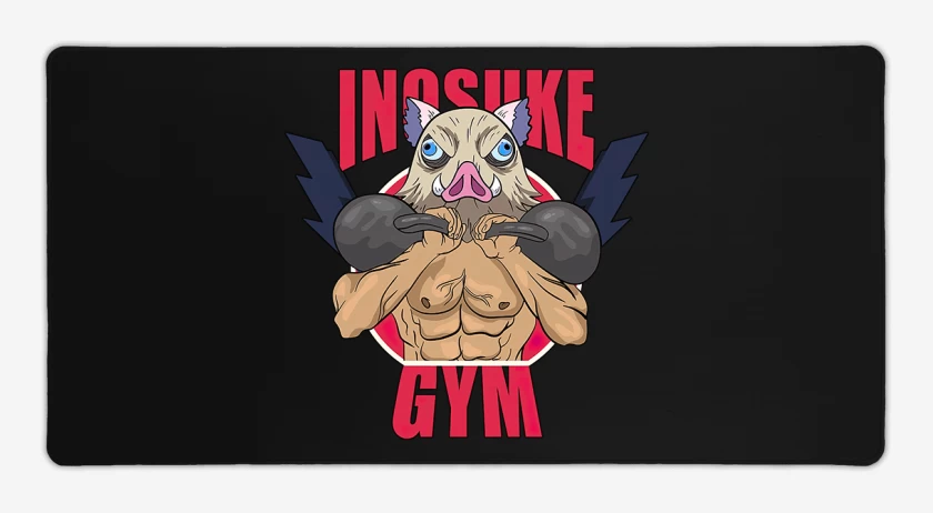 Mouse pad Gamer Negro de Inosuke gym