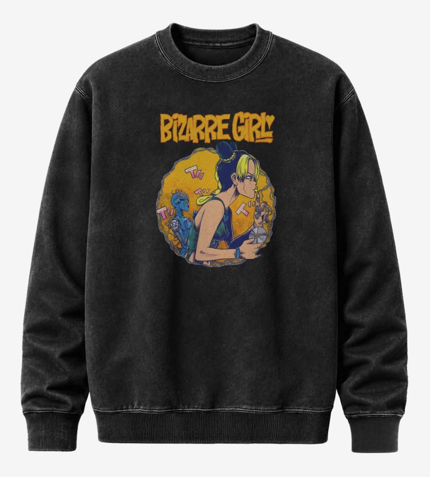 Poleron Polo Acid Wash Negro de Bizarre Girl