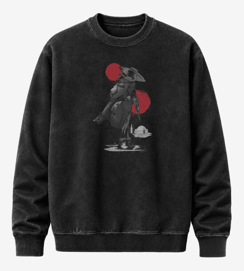 Poleron Polo Acid Wash Negro de Ruthless Bounty Hunter