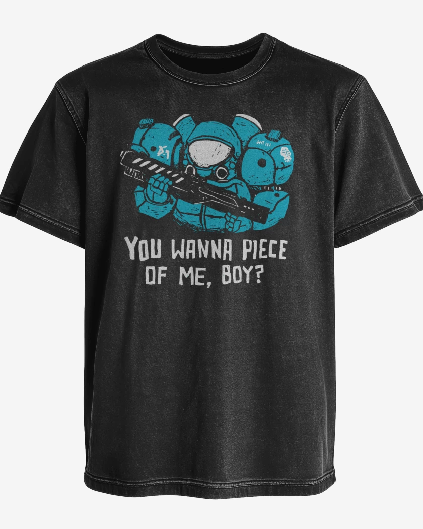 Polera desgastada Do you wanna piece of me boy
