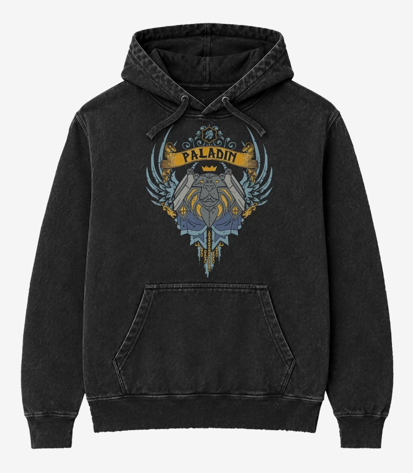 Poleron Canguro Acid Wash Negro de Paladin