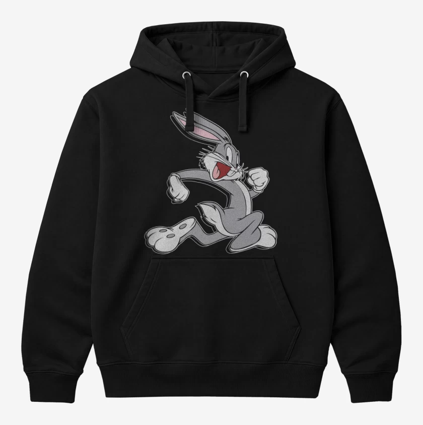 Polerón Canguro Negro de Bugs Bunny