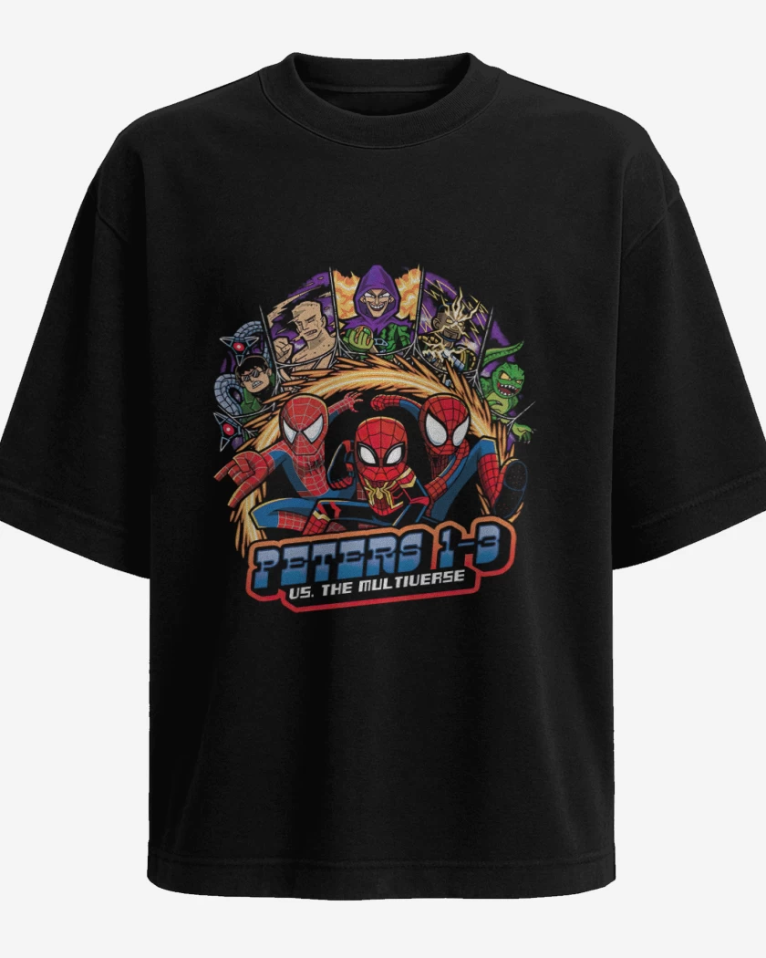 Polera Oversize Negro de Peters multiverse