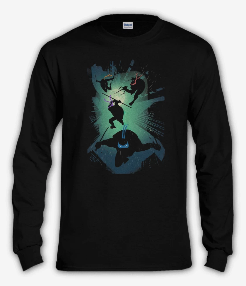 Polera manga larga Negro de Las Tortugas Ninja