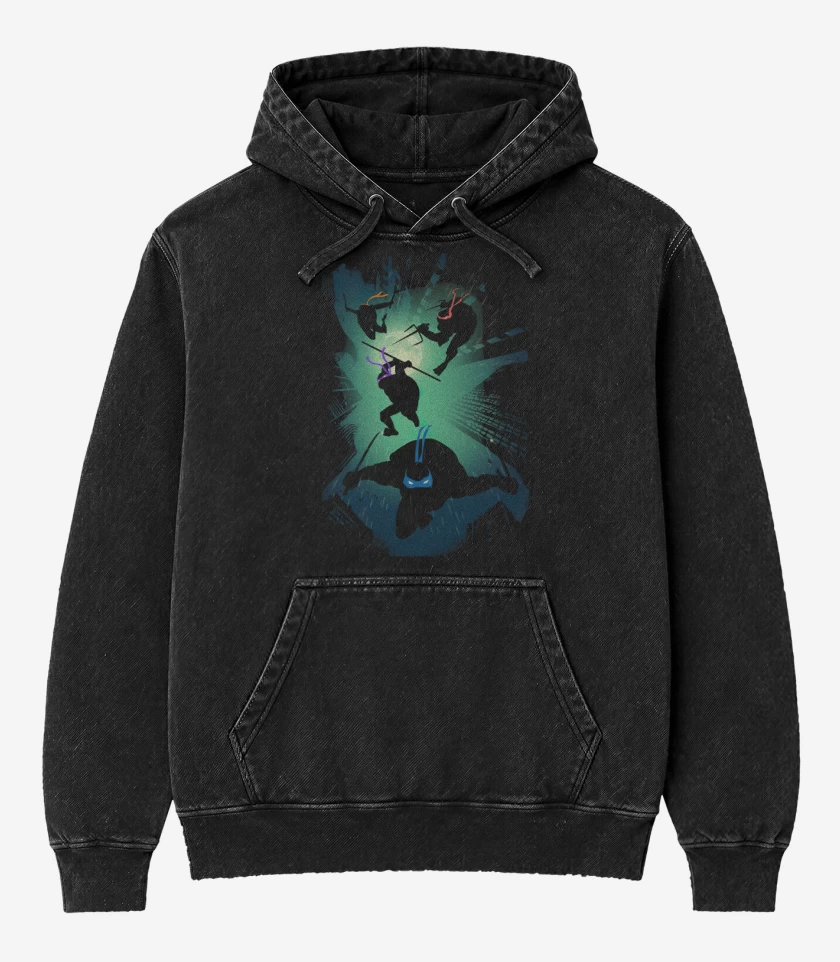 Poleron Canguro Acid Wash Las Tortugas Ninja