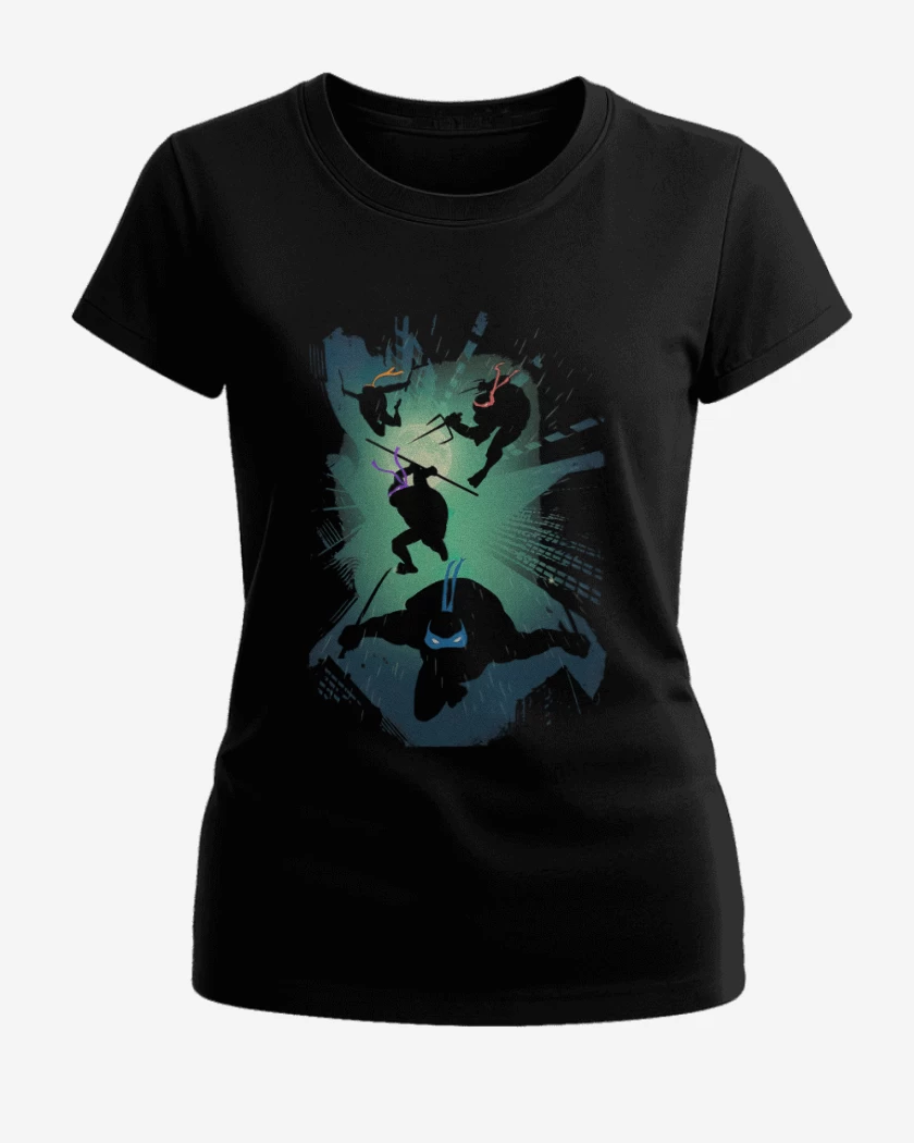 Polera de Mujer Negro de Las Tortugas Ninja